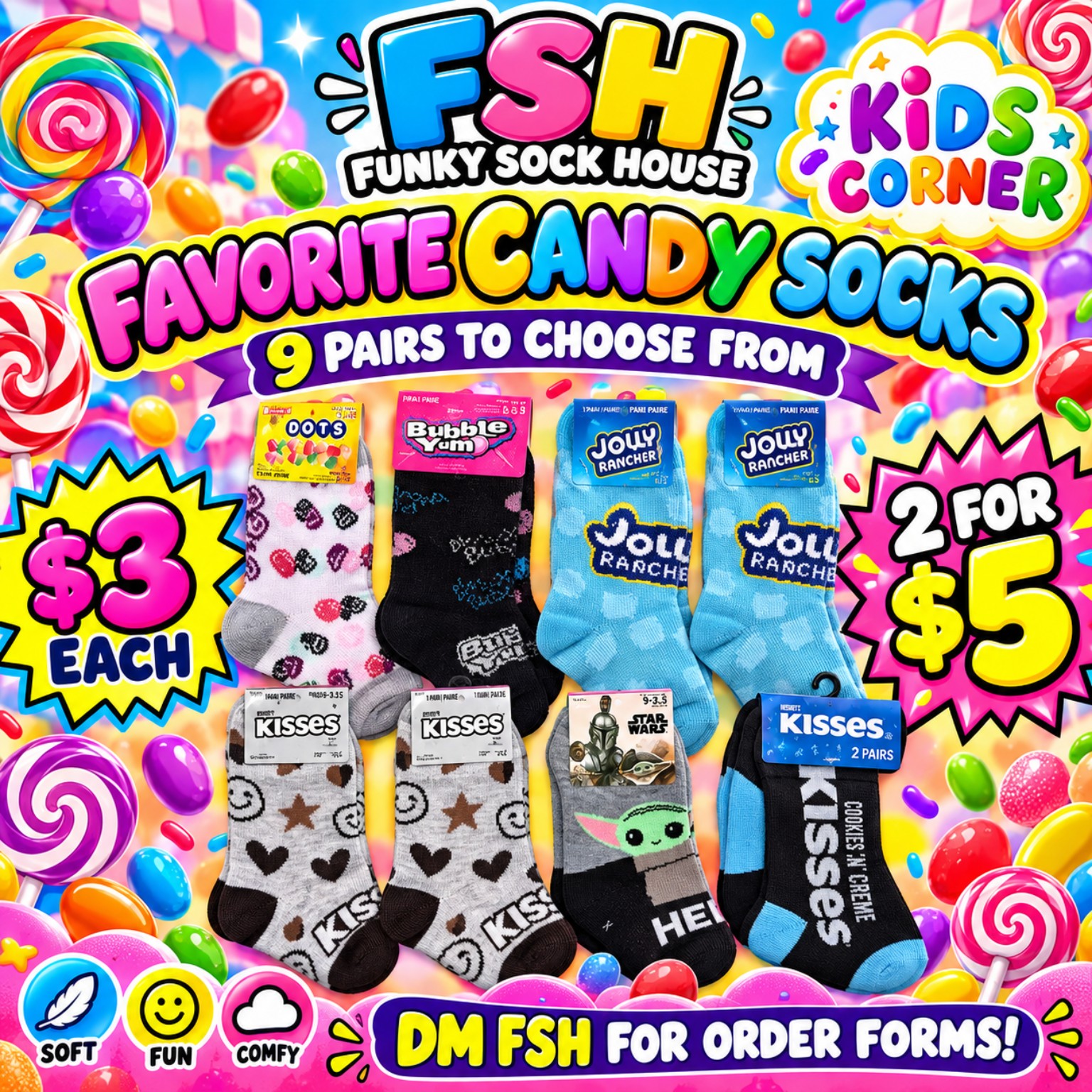 Kids Corner Favorite Candy Socks