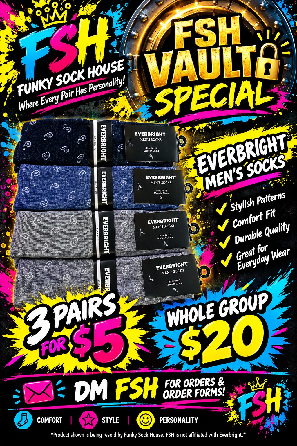 FSH Vault special for Everbright Men’s Socks